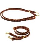 Horse Western Amish Leather Latigo Laced Barrel Contest Reins in Tan Brown - 66RT10 - Buy Online on GoSupps.com
