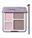 Cool Toned Face Highlighter Contour Palette | Long-lasting Shimmer & Matte Finish | Sculpting Pressed Powder Makeup with Brush Kit - Buy Online on GoSupps.com
