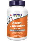 Now Foods Acetyl-L-Carnitine 750mg - 90 Tablets | Boost Energy & Cognitive Function - Buy Online on GoSupps.com