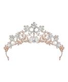 Sweetv Rose Gold Wedding Tiara - Crystal Bridal Crown for Women - Princess Costume Crown for Birthday Party Prom - Buy Online on GoSupps.com