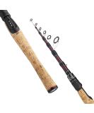 XPEDITE Portable Telescopic Spinning Fishing Rod 24T Carbon Blanks | Solid Carbon Tip | Cork Handle | Travel Rod | Lightweight & Collapsible | Spinning Fast Action Power M 6 - Buy Online on GoSupps.com