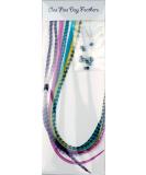 Premium 10 Real Feather Hair Extensions (22-28 cm) - Colorful Candy Loops for International Shipping - Buy Online on GoSupps.com