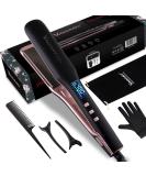 VAGARY 2 in 1 Hair Straightener & Curler - Anion Hair Care Flat Iron with Constant Temperature for All Hair Types | Perfect Gift for Women in Black/Pink - Buy Online on GoSupps.com