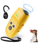 nzonpet Anti Barking Device Ultrasonic 3 in 1 Dog Barking Deterrent Devices 3 Frequency Dog Training and Bark Control 16.4Ft Range Rechargeable with LED Light and Wrist Strap Yellow - Buy Online on GoSupps.com
