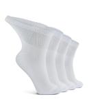 LIN Diabetic Socks for Men & Women - Non-Binding Circulatory Extra Wide Top - Quarter White - 10-13 - 4 Pairs - Buy Online on GoSupps.com