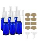 6Pcs 1oz Amber Glass Nasal Spray Bottles with Funnels & Labels - Refillable Fine Mist Spray - International Shipping - Buy Online on GoSupps.com