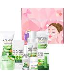 13PCS Aloe Vera Skin Care Set for Teenage Girls & Women - Cleanser, Toner, Serum, Cream, and More - Skincare Gift Set - Buy Online on GoSupps.com
