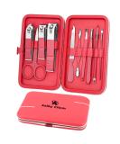 Professional 10pcs Manicure Set - Stainless Steel Nail Clippers & Pedicure Tools in Sakura Pink - Ideal for Travel - Buy Online on GoSupps.com