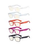 Eyekepper 5 Pack Ladies Blue Light Blocking Readers - Retro Computer Glasses +1.50 Strength - Stylish and Protective - Buy Online on GoSupps.com