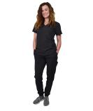 Women's Jogger Scrub Set Medical Nursing GT 4FLEX Top and Pant Solid Colors and Prints Medium Black - Buy Online on GoSupps.com