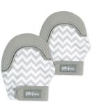 PBnJ Baby Silicone Teething Mitten Glove Toy - Gray Chevron 2pk - Buy Online on GoSupps.com