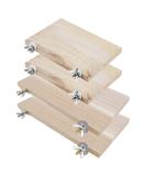 YINETTECH 4x Hamster Chinchilla Wood Springboards Wooden Rectangle Pet Stand Board Platform with Screw Nut Washer for Small Animal Pet Toy - Buy Online on GoSupps.com