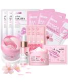 Japan Sakura Facial Skincare Set - 13PCS Hydrating Gift Set for Teenage Girls & Women | Serum Cream Eye & Lip Masks - Buy Online on GoSupps.com