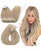 UGEAT Microring Extensions | Real Hair 50cm Ashblond Highlight | Micro Loop Hair Extensions #18/613 | 50g Bleach Hair Extensions - Buy Online on GoSupps.com