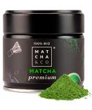 Matcha & Co |100% Biological Premium Matcha tea 30 g ceremonial premium quality .Bio-greeneepulver from Japan.Ceremonial bio-matcha tea.100% natural premium match-green tea 30 g (1-pack) - Buy Online on GoSupps.com