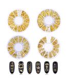 HUPOO Metal Nail Studs Kit - Silver/Rose Gold Star, Moon, Feather, Heart, Triangle, Square Rivet Gems - 3D Nail Art Jewelry Decoration (4 Boxes) - Buy Online on GoSupps.com