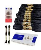 DMC Black Embroidery Floss 6 Strand Cotton Thread Bundle - 12/Pack with Bonus Skeins in Black Brown and Black Avocado, Includes DMC Cross Stitch Needles - Premium Black String/Yarn Set - Buy Online on GoSupps.com