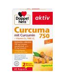 Double Heart Curcuma 750 with Curcumin & Vitamin D3 1000 I.E. - 60 Capsules for Immune Support | International Shipping Available - Buy Online on GoSupps.com