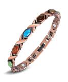 Jeracol Copper Magnetic Bracelet for Women - Lymphatic Drainage & Healing Stones - Adjustable Length - Gift Box Included - Buy Online on GoSupps.com