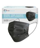 MeaVita 3-Ply Black Disposable Masks - Type IIR Pack of 50 - Medical Mouth & Nose Protection - Buy Online on GoSupps.com