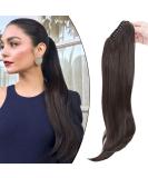 22 Dark Brown Ponytail Extension | Clip-In Micro-Wavy Braid | Heat-Resistant Real Hair Hairpiece for Effortless Styles - Buy Online on GoSupps.com