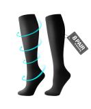 Cambivo 8 Pair Compression Stockings for Men & Women | 8-15 mmHg Support Socks for Running Work & Travel | Comfortable Daily Wear (S-M) - Buy Online on GoSupps.com