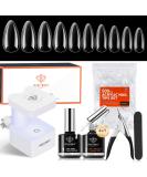 Modelones Gel Nail Kit  500Pcs Soft Gel Nail Tips Almond Shape  4 In 1 Nail Glue Nail Prep Dehydrate & Portable Led Lamp Nail Clipper  Easy Nail Extension Set for Easter Nail Art  Gift for Women A2-Almond Tips 500 - Buy Online on GoSupps.com