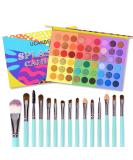 UCANBE 54 Colors Splashy Candies Eyeshadow Palette + 15pcs Makeup Brush Set - Highly Pigmented Eye Shadows for Long-Lasting, Waterproof Makeup with Easy Blending - Bright Colors, Matte, Metallic, Shimmer, Glitter - Includes Brushes - Buy Online on GoSupps.com