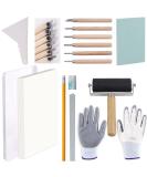 Rustark 24-Piece Block Printing Starter Tool Kit for Stamp Making and Printmaking - Buy Online on GoSupps.com