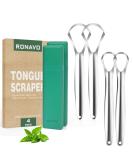 Ronavo Tongue Scraper Cleaner for Adults & Children - Travel Case Bad Breath Combat Easy Use Family Pack (4 Pieces) - Healthy Oral Care - Buy Online on GoSupps.com