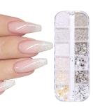 GZSYY Nail Glitter Shimmering Sugar 12 Designs Glitter Powder White Effect Glitter Nails Laser Sequins Color6 - Buy Online on GoSupps.com