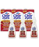 Clear Eyes Maximum Redness Relief Eye Drops - 0.5 Fl Oz (Pack of 3) | Fast Relief from Dryness Burning & Irritation - Max Strength Formula - Buy Online on GoSupps.com