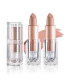 2PCS Nude Matte Lipstick Set - Velvety Smooth Non-Stick Cup Lip Stain & Lip Gloss - Perfect Makeup Gift for Women - 607 White Peach - Buy Online on GoSupps.com