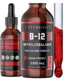 VitBoost Vegan Liquid B-12 Drops  60 x 5000 mcg Extra Strength Raspberry Flavored Vitamin B12 Liquid Methylcobalamin sublingual Supplement  Designed to Maximize Absorption  Energy  Gluten Free - Buy Online on GoSupps.com