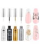 French Tip Nail Polish Set - 4 pcs Gel Art Polish Kit | Classic White Gold Silver Black | Soak Off LED/UV Curing for Manicure Salon - Buy Online on GoSupps.com