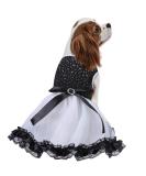 Dog Wedding Dress Summer Lace Skirt Tutu with Bow | Puppy Princess Formal Clothes for Small/Medium Dogs | Luxury Pet Birthday Party Costume (M, Black) - Buy Online on GoSupps.com