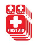 TOTOMO 12pc First Aid Kit Sign Sticker Set - Self Adhesive Vinyl Decal Medical Cross Emergency Box Hospital Ambulance - Light Reflective - 4x4 + 2x2 Sizes - Buy Online on GoSupps.com