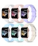 ZALAVER 6 Pack Silicone Bands for Apple Watch 38mm/40mm/41mm - Ultra Series Compatible with iWatch 8 7 6 5 4 3 2 1 SE - Men Women Sport Strap in White/PinkSand/Green/Blue/Lavender/Starlight - Buy Online on GoSupps.com