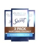 Secret Clinical Coconut Deodorant 1.6 oz (Pack of 3) - Invisible Solid Antiperspirant Deodorant for Women - Buy Online on GoSupps.com