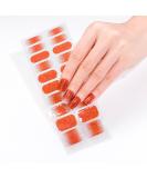 Semi Cured Gel Nails Strips - 20cps Stickers Nail Wraps Soft Self - Full Wraps Nail Polish Stickers French Style Orange Glitter (Gradient Orange) - Buy Online on GoSupps.com
