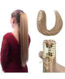 Elailite Real Hair Ponytail Extensions 45cm - Clip-In Remy Smooth Braid #18/613 Ashblond & Bleached Blonde - 115g Best Quality - Buy Online on GoSupps.com