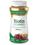 Nature's Bounty Biotin Gummies - 1000 mcg Grape, Orange & Cherry - 110 Count - Buy Online on GoSupps.com