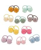 Hot&Sattion 20pcs Flower Pom Ball Hair Ties for Girls | Small Hair Ties for Kids | Multicolor Stretchy Ponytail Holders - Buy Online on GoSupps.com