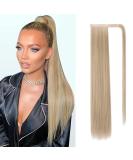 Buy JJstar 70cm Long Straight Ponytail Hairpiece - Synthetic Hair Extension Braid for Women & Girls in Light Ash Blonde | International Shipping Available - Buy Online on GoSupps.com