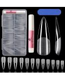 Stiletto Nail Tips 120pcs Soft Gel Press on Nails Pre-shaped Full Cover Long Acrylic French False Nails | 12 Sizes - Buy Online on GoSupps.com