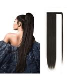 JJstar 70cm Long Straight Ponytail Hairpiece | Synthetic Hair Extension Braid for Women & Girls (Black/Brown) - Shop Internationally! - Buy Online on GoSupps.com