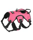Rabbitgoo Breaking-Proof Dog Harness for Medium Dogs - Adjustable Breathable Padded Vest with Handle | Anti-Train Safety - Pink XL (1 Pack) - Buy Online on GoSupps.com