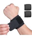 2 Pack Wrist Brace Adjustable Wrist Support Wrist Straps for Fitness Weightlifting, Tendonitis, Carpal Tunnel Arthritis, Wrist Wraps Wrist Pain Relief Highly Elastic (Black) - Buy Online on GoSupps.com