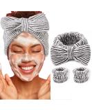 Spa Headbands with Matching Wristbands - Microfiber Bow Hairbands for Face Washing and Makeup Application - Buy Online on GoSupps.com