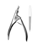 XE Stainless Steel False Nail Tip Clipper | Professional Nail Extension Tool with Coarse Nail File | Manicure Pedicure Acrylic Gel Trimmer - Buy Online on GoSupps.com